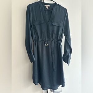 Long sleeve teal dress